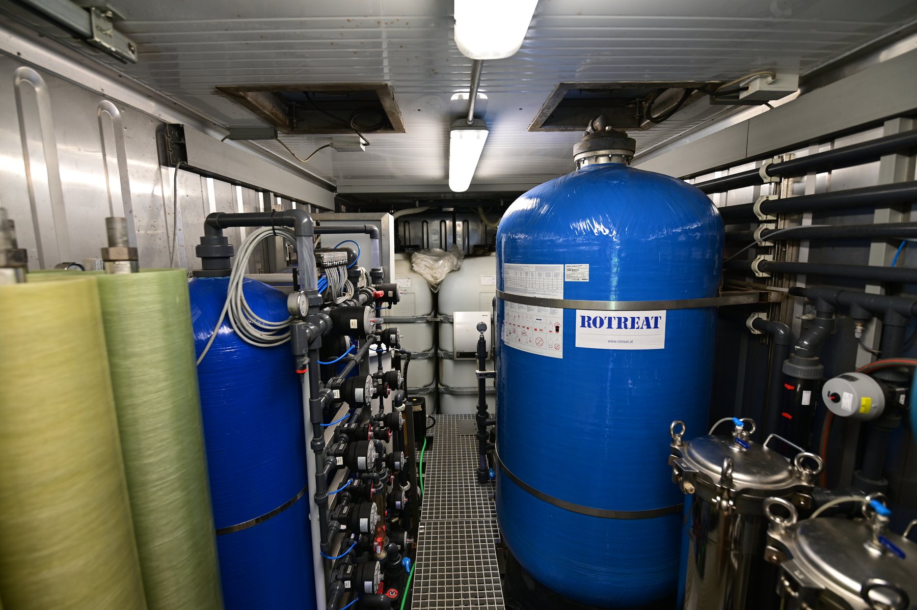 Inside a ROTREAT containerized wastewater treatment plant